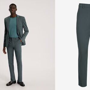 Extra Slim Dusty Teal Stretch Cotton Suit Pant W32 L30